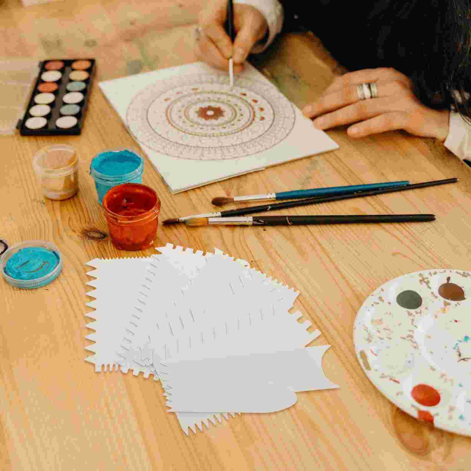 Rascadores de pintura acrílica, rascador de arte para pintura artesanal, de ondas, 14 piezas