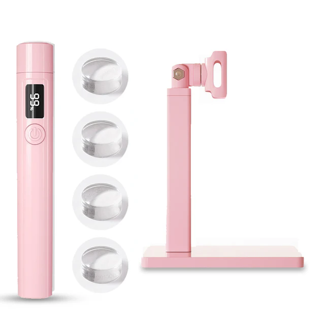WEGOTTA- Mini secador de uñas led uv portátil lapiz,mini lampara uv led para uñas,linterna lavero led y uv recargable: Rosa