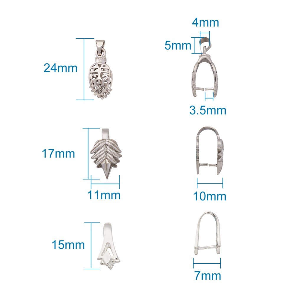 Pandahall 5 stuks Messing Hanger Clip Sluiting Ice Pick Pinch Borgtocht Sieraden Gesp Accessoire Connector Bevindingen Platinum 24mm