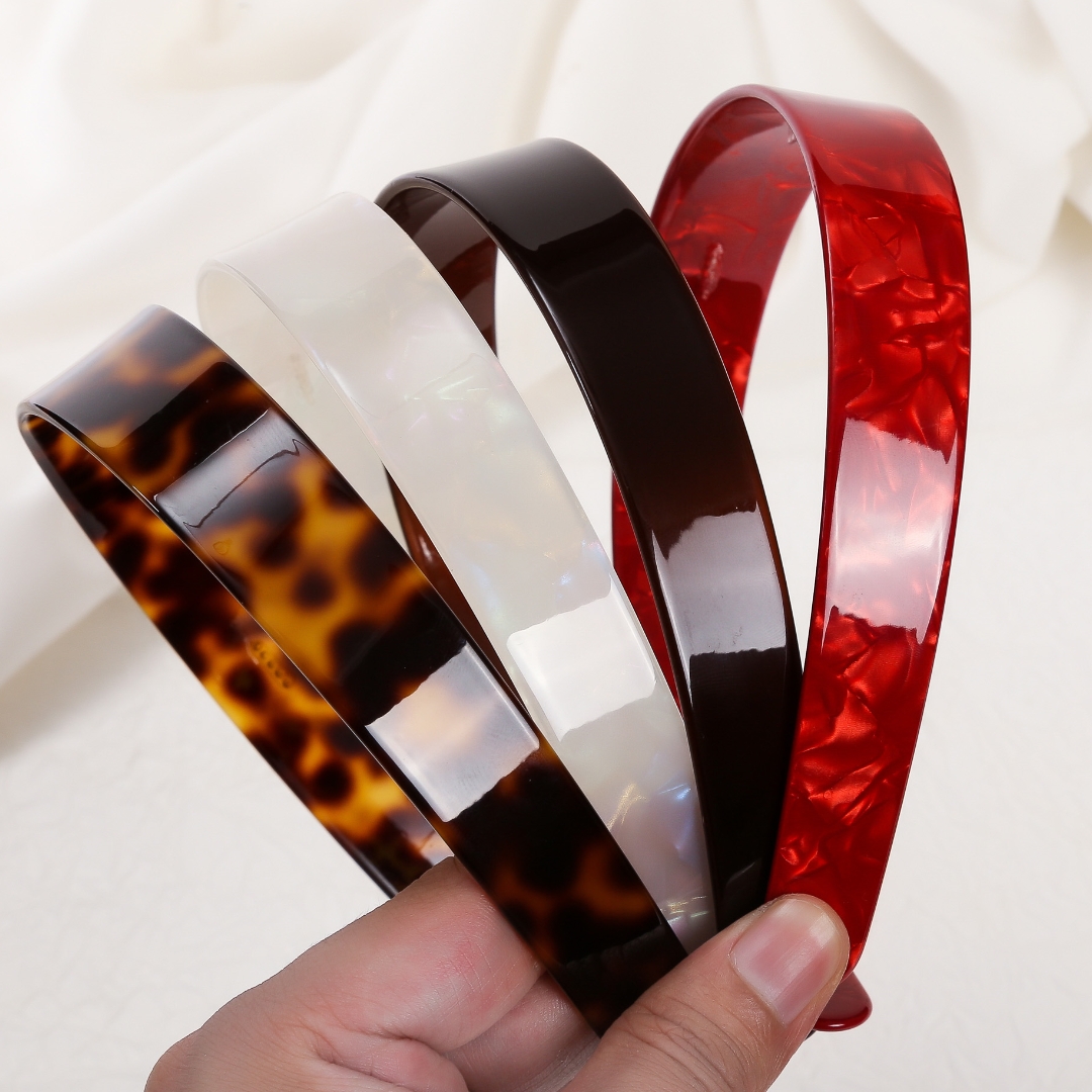 fascia per capelli leopardata fascia per capelli in acetato per ragazze e donne accessori per capelli rossi elegante copricapo moda francese largo 2.5cm