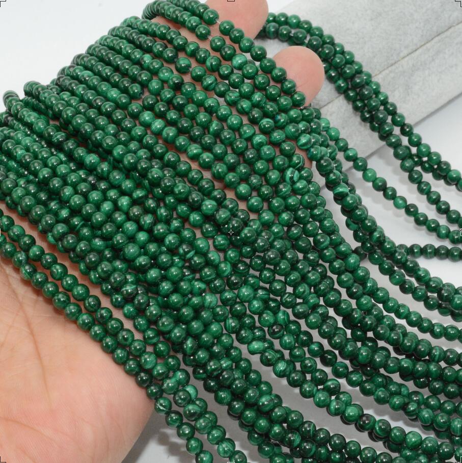 Naturale Semi-preziosa Pietra/Quarzo Branelli Allentati Rotondi 4mm-4.5 millimetri: Malachite