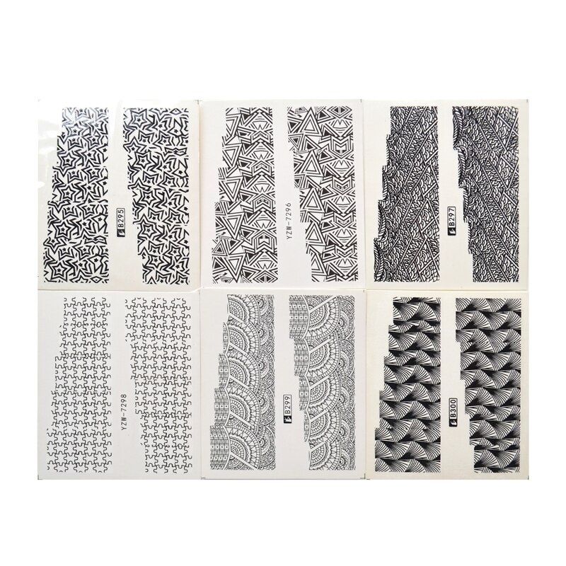 Yzwle 50 vellen diy stickers nagels kunst water transfer print stickers accessoires voor manicure salon