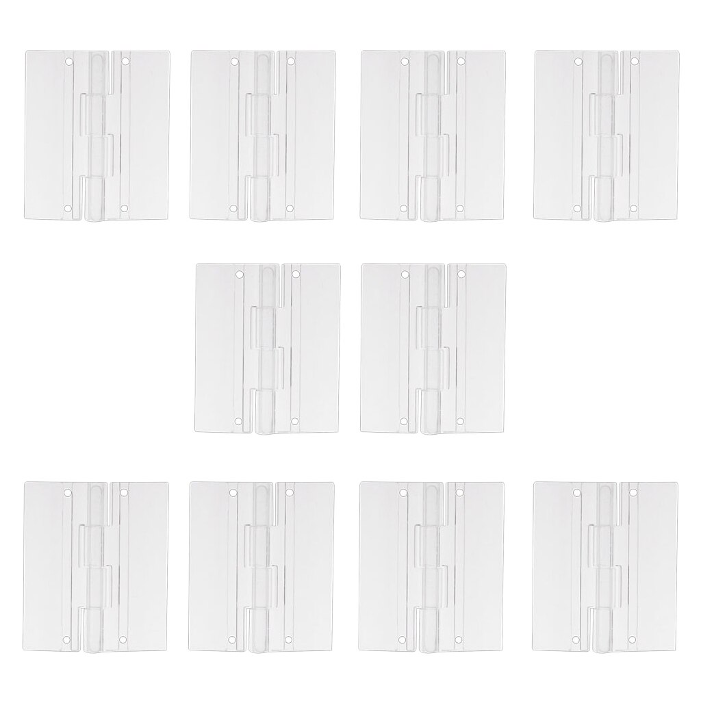 45x38mm Klar Acryl Kunststoff Klapp Tür Klavier Scharniere Pack von 10