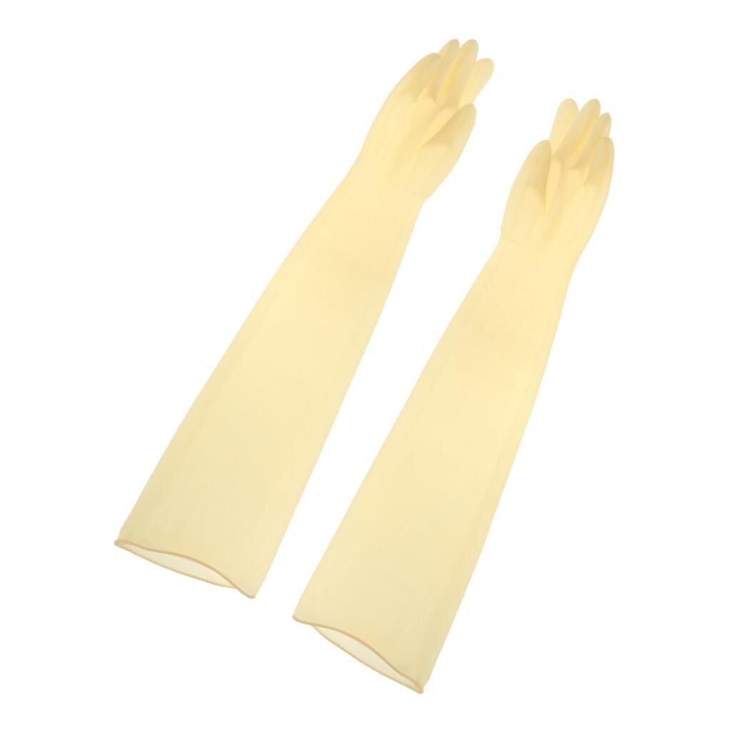 75Cm Lange Dikker Latex Werkhandschoenen Veiligheid Toebehoren Anti-Corrosie Geel
