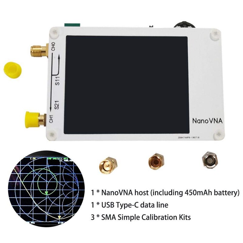 Analizador de red de Vector NanoVNA HF VHF UHF Analizador de antena de onda corta