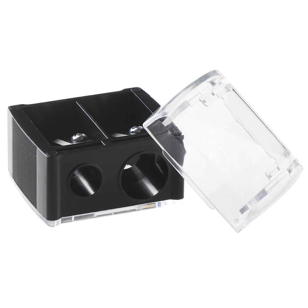 1PC Classical Makeup Pen Sharpener Double Hole Black Pencil Sharpener For Women School Supplies Stationery