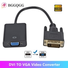 BGGQGG DVI Male to VGA Female Adapter Full HD 1080P DVI to VGA Adapter 25Pin to 15Pin Cable Converter for PC Computer Monitor