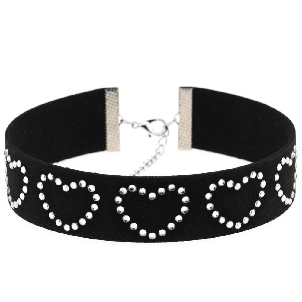 Goth Kleding Harajuku Hart Choker Ketting Liefhebbers Zwart Roze Vriend Y2k Hals Ketting Voor Vrouwen Sieraden: Plating Pistool