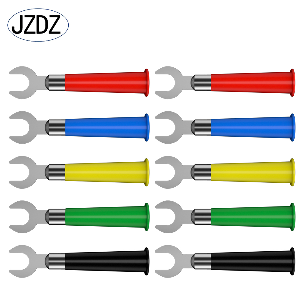 JZDZ10PCS 6MM Insulated Fork Spade U-Type Wire Connector Electrical Crimp Terminal Y Spade Plug Copper Banana Socket 6mm J.10009: army green