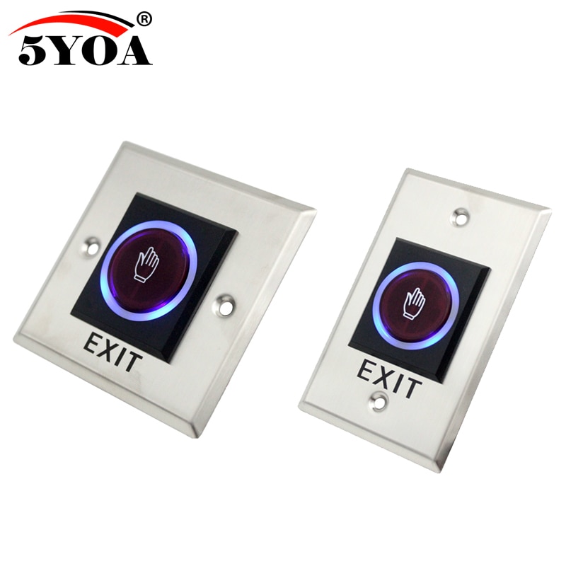 No Touch Exit Button Square Stainless Steel Metal Touchless Door Release Switch IR Contactless Infrared