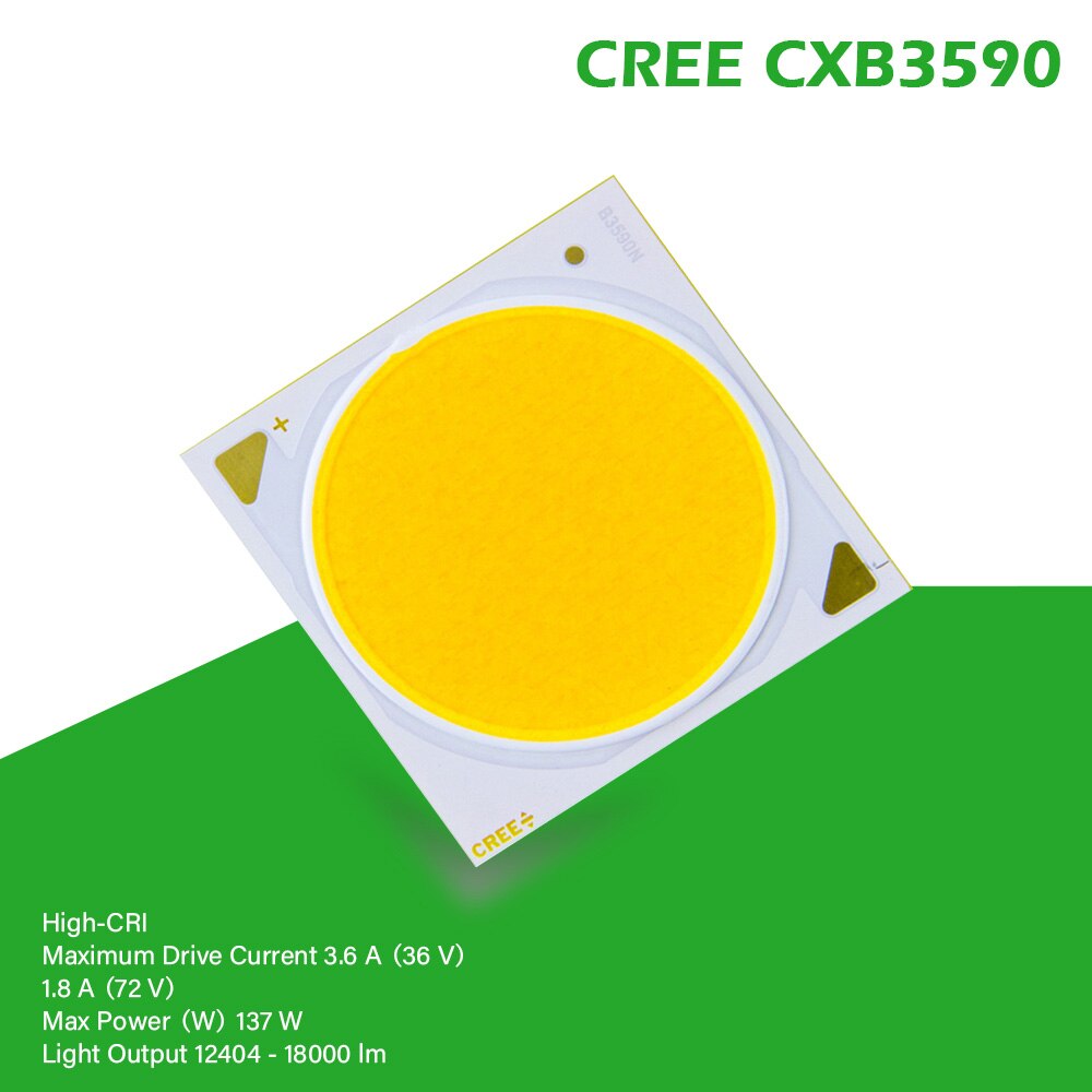 COB LED Grow Light CREE CXB3590 CXB 3590 3000K 3500K 5000K 12000LM Original Chip High Power Lumens for DIY Plant Growing Lamp: Without Holder / 3000K