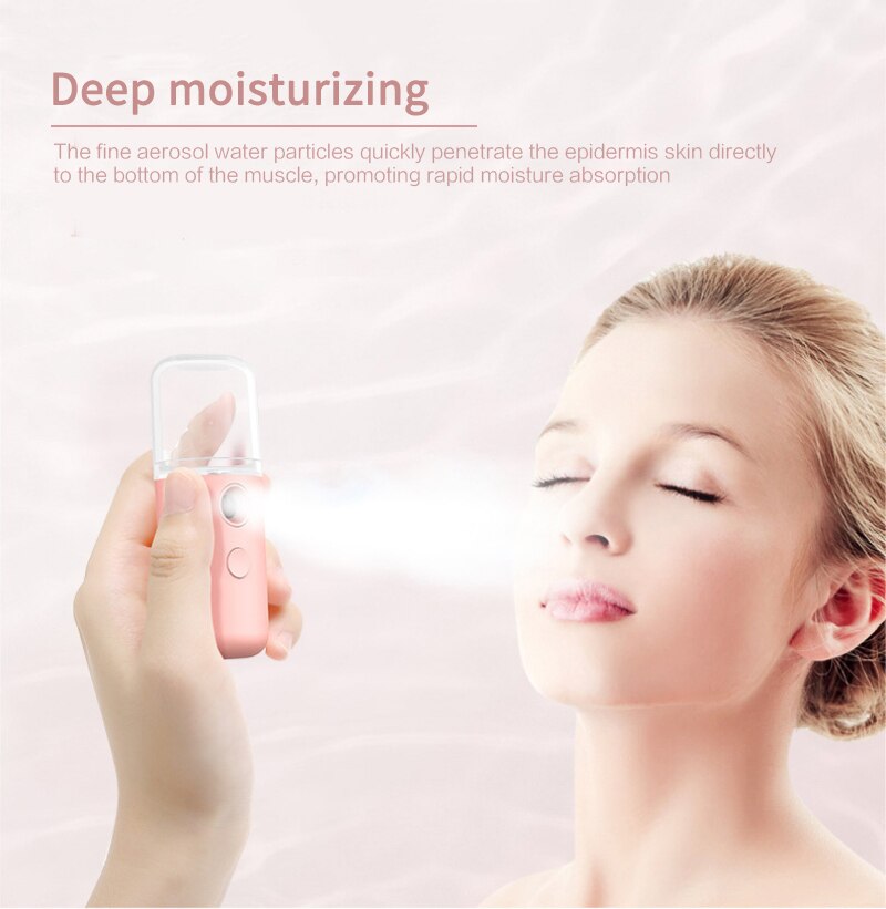 Portable Nano Mist Sprayer Hydrating Mist Face Sprayer Facial Nebulizer Steamer USB Rechargeable Disinfectants Sprayer For Home