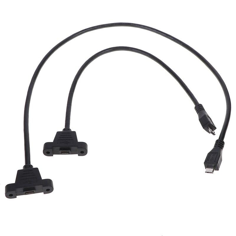 Micro USB 2.0 Male to USB 2.0 B Female Connector Cable With Panel Mount Hole 30cm 50cm With Panel Mount Hole cables