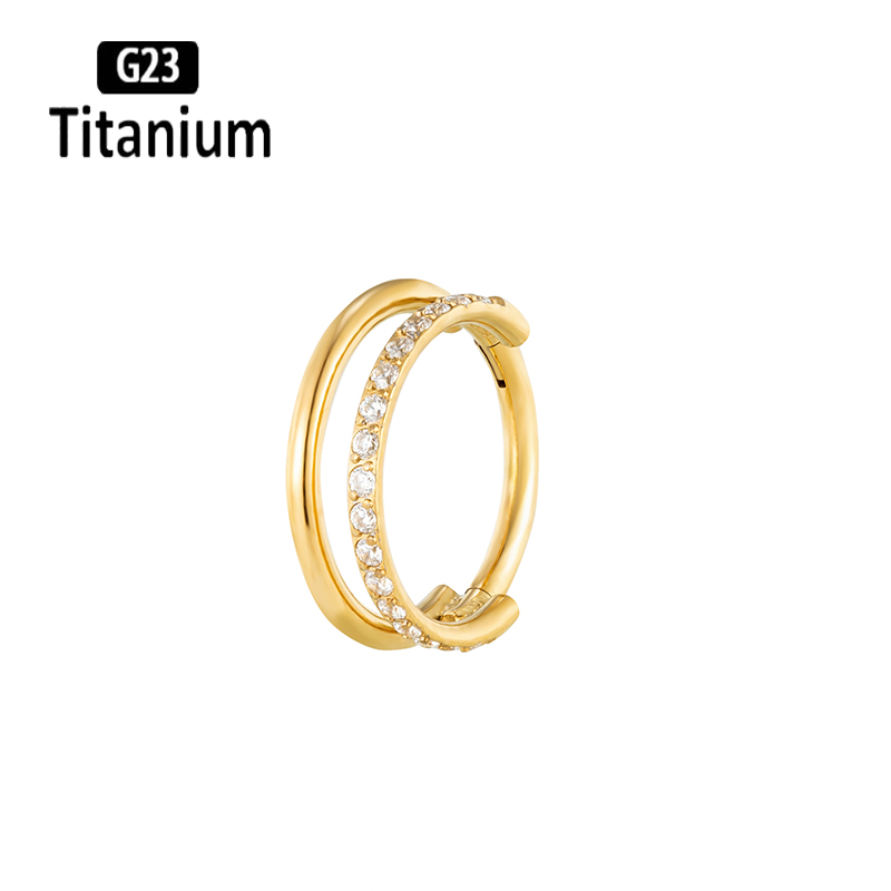G23 titan piercing cz hoop höjdsegment ring clicker septum piercing näsringar tragus brosk helix läpp örhängen: Vit / Ljusgul färg