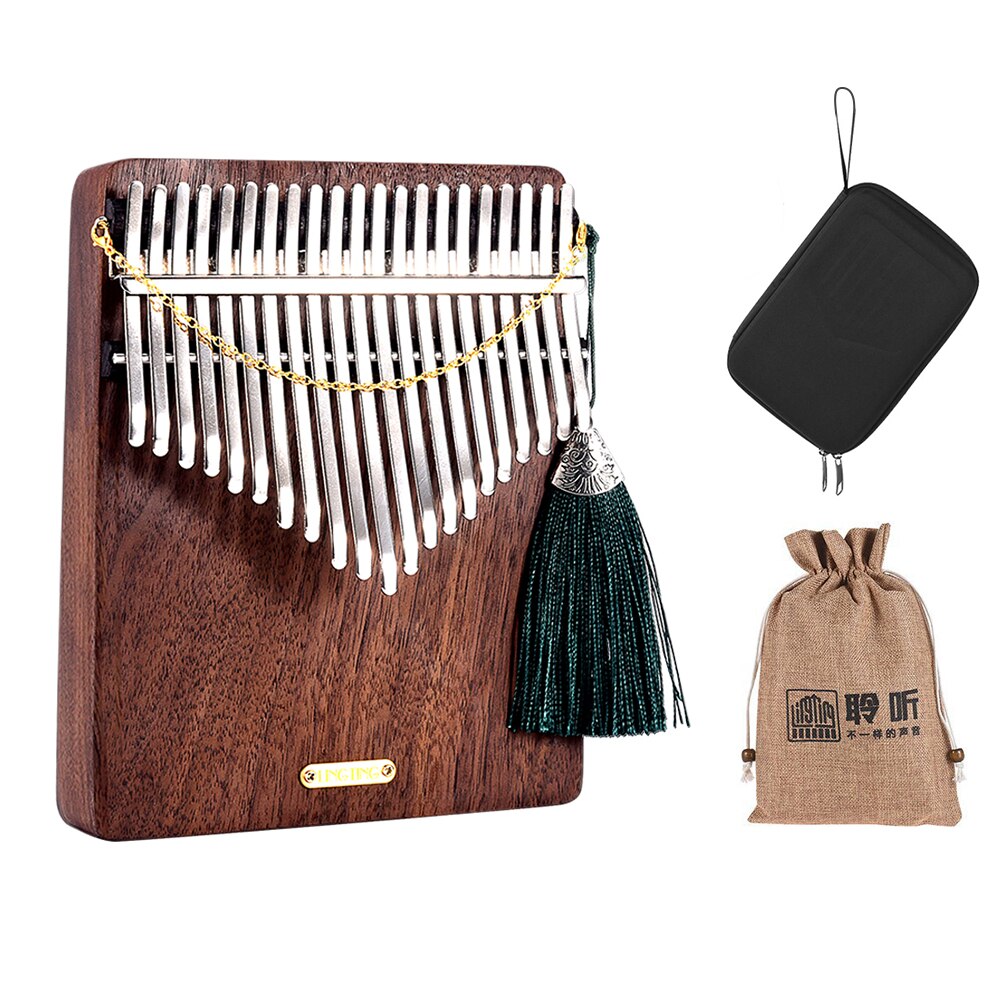 21-key Wooden Thumb Piano Kalimba 17 key Mbira Sanza F Tonality with Storage Bag Carry Case Music Book Stickers Finger Piano