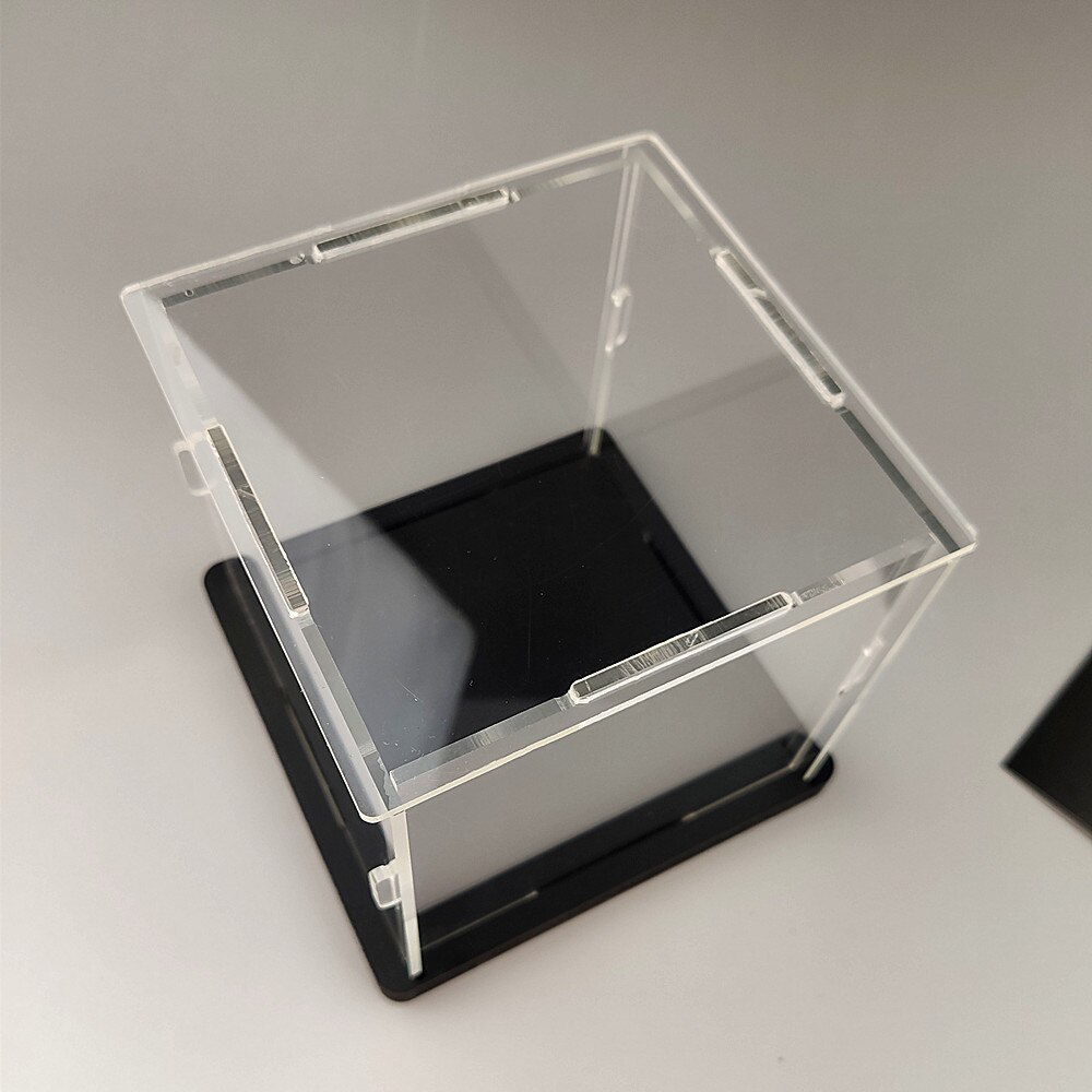 Acrylic Display Collect Dust Cover Cabinet for Model Hand-Made Doll Collection Case10x15cm with Light Easy-Install 1pc