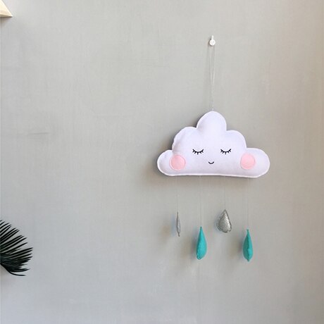 1Pc Wolken Wind Chime Baby Bed Bel Kinderkamer Decoratie Fotografie Props Zachte Rammelaars Mobiele Wandelwagen Opknoping Baby speelgoed: Green Water Drops