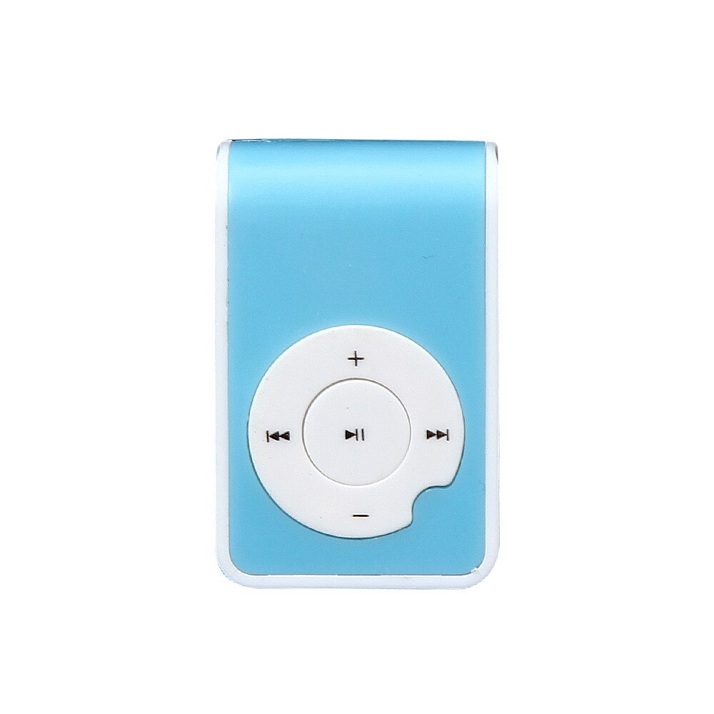 Super petit Mini pince métal USB lecteur MP3 Support Micro SD TF carte musique médias # T2: Blue