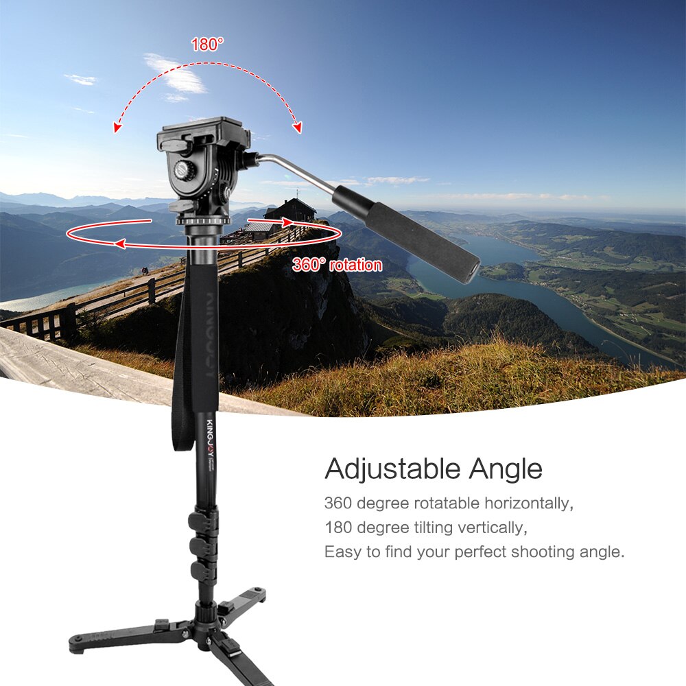 KINGJOY Aluminium Camera Monopod Unipod met Vloeis... Grandado