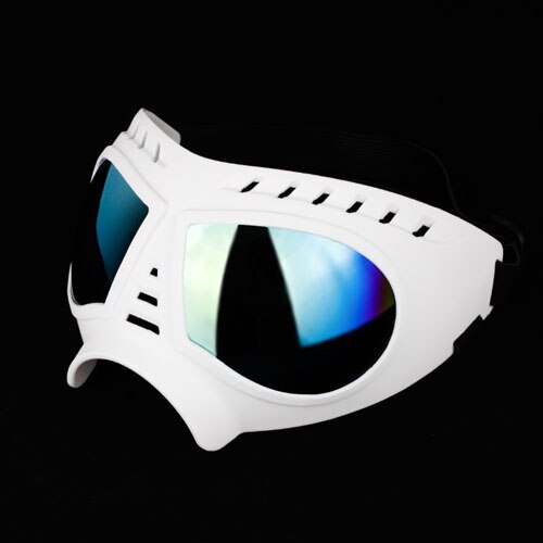 Pet Masker Bril Waterdichte Sneeuw-Proof Zachte Pvc Materiaal Hond Bril Sunglasse Hond Levert Verstelbare Voor Medium &amp; grote Hond: WHITE