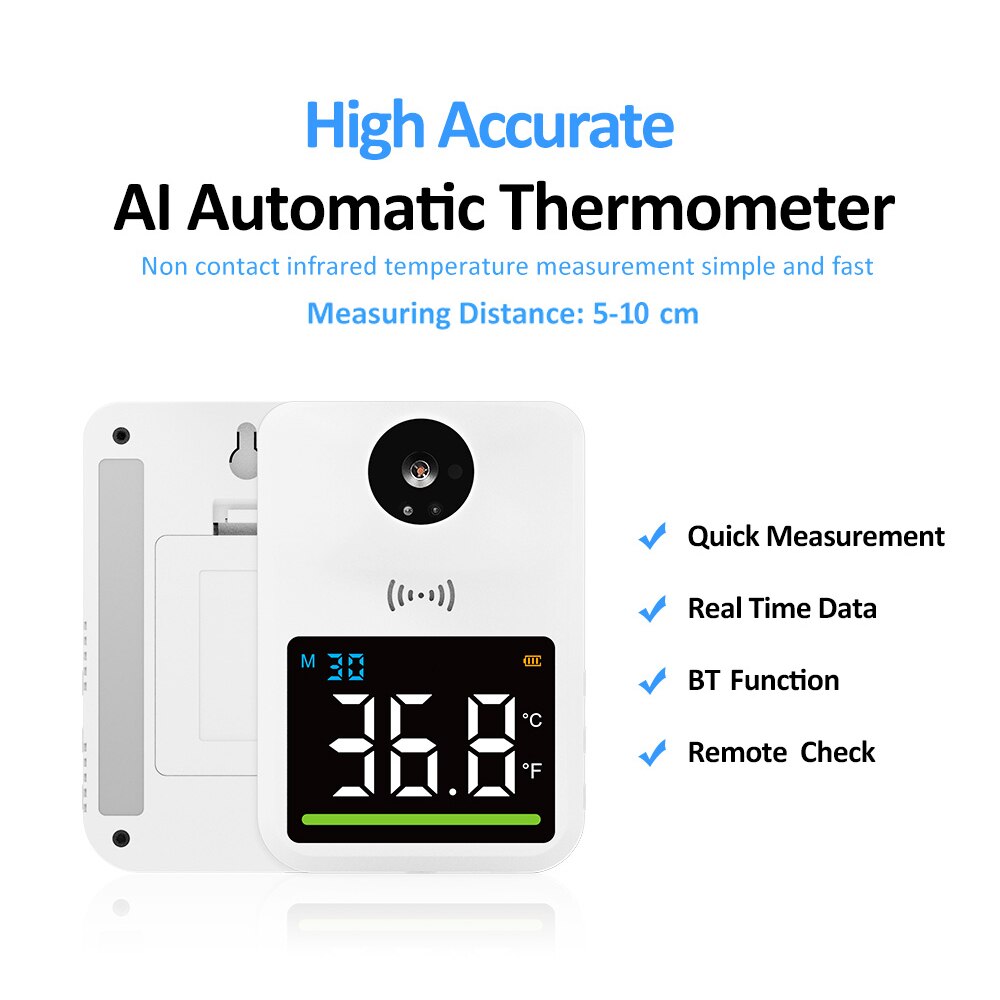 Muur Gemonteerde Body Thermometer, Industriële Automatische Handsfree Body Thermometer Lichaamstemperatuur Scanner, 0.5S Quick Test