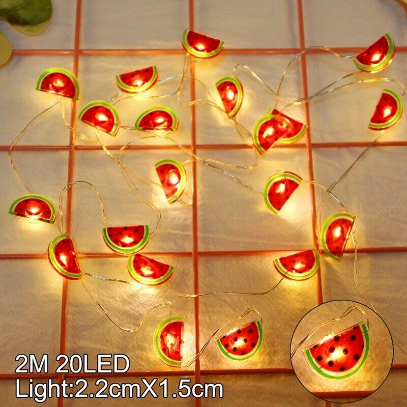 2M 20 LED String Light Cartoon Flamingo Cactus Heart Star Shape String Fairy Lights for Home Bedroom Party Decorations