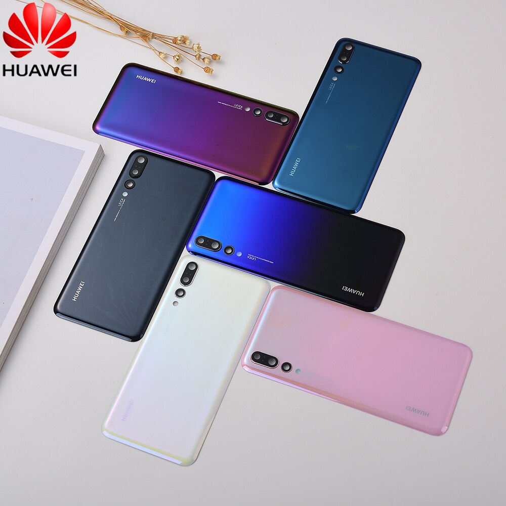 Originele Huawei P20 Pro P 20 Batterij Cover Achter Glas Deur Behuizing Voor Huawei P20Pro Batterij Cover Met Camera Lens frame + Logo