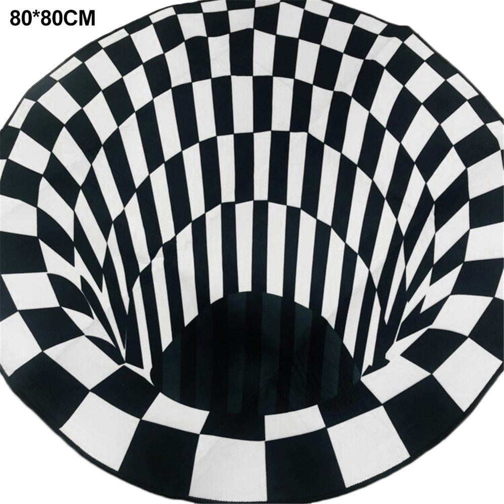 3D Vortex Illusion Rug Swirl Print Optical Illusion Areas Rug Carpet Floor Pad Non-slip Doormat Mats for Home: 5