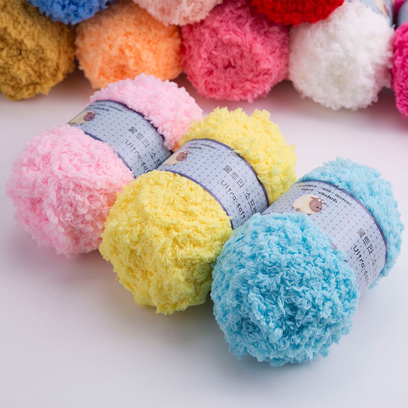 Mjukt slätt garn babystickning ullgarn tjockt garn fiber sammetsgarn handstickat ull virkgarn för gör-det-själv-tröja