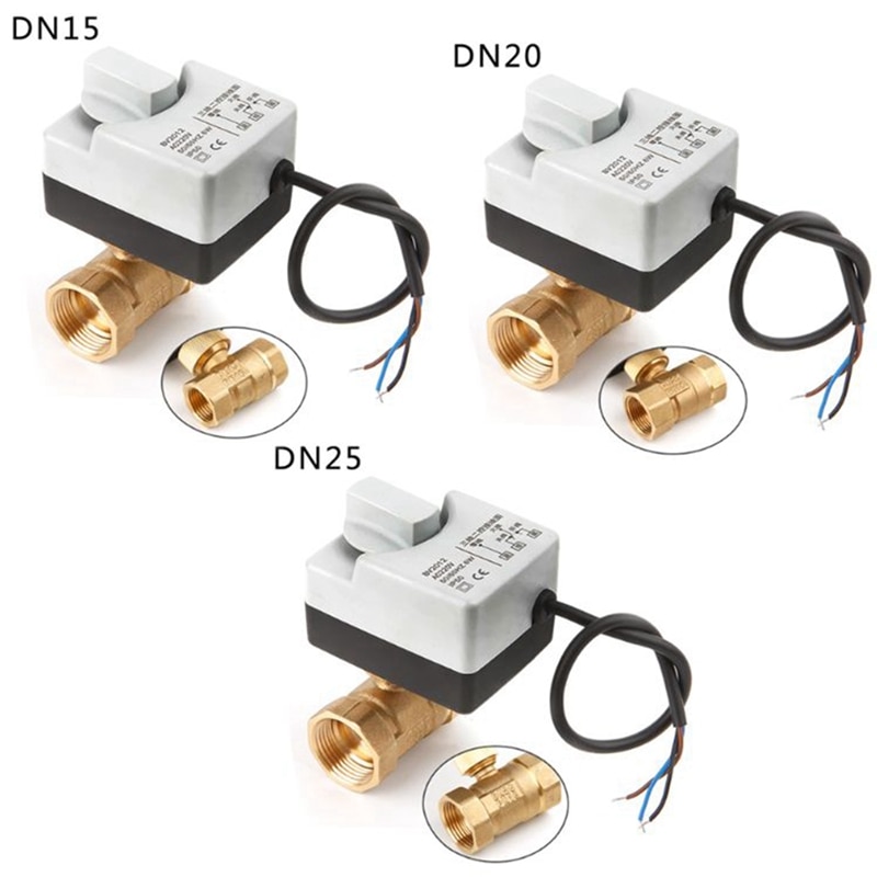 Dn15/ dn20/dn25 ac220v 2- vejs 3 -leder motoriseret kugleventil elektrisk aktuator med manuel kontakt cnim