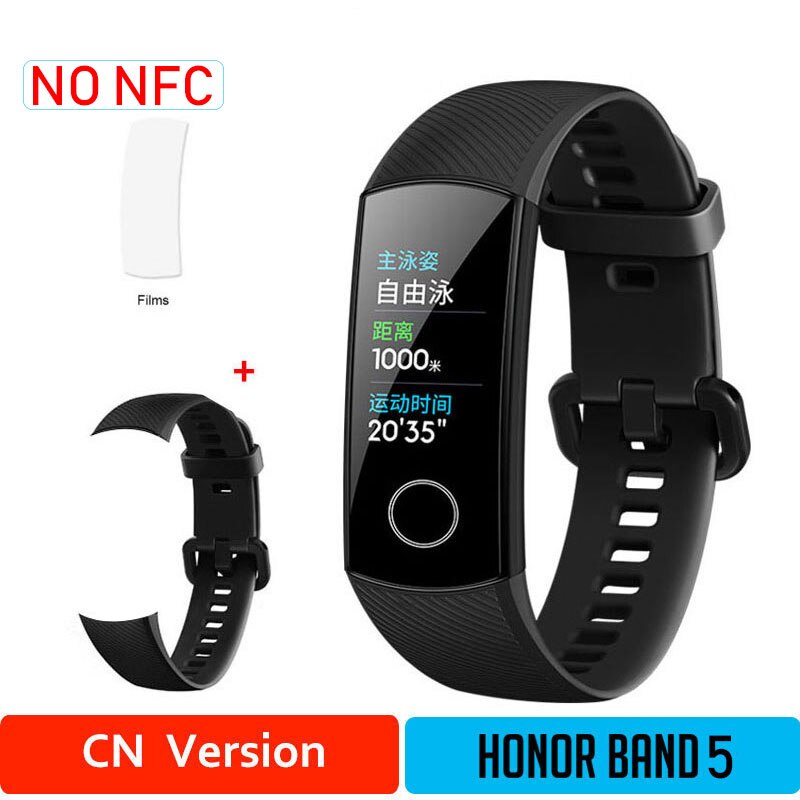 Onore Fascia 5 Nfc Wristband Intelligente di Ossigeno Nel Sangue Multipla Quadranti Attività di Frequenza Cardiaca Fitness Sonno Tracker Passometer Versione Globale: CNblack5moB