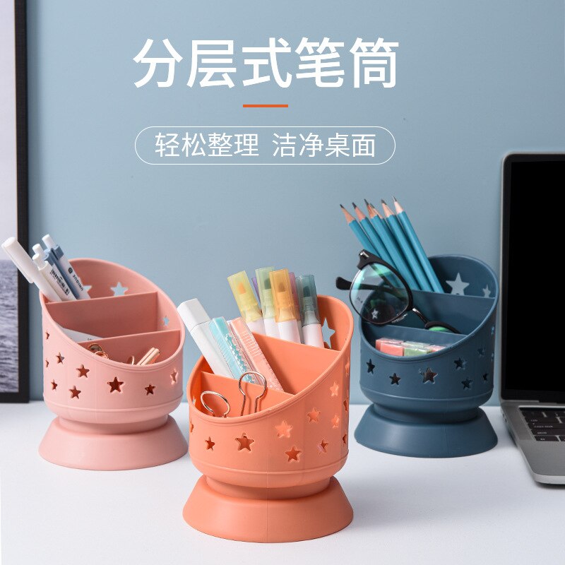 Cute Japanese Office Storage Box Simple Pen Holder Dressing Room Large Capacity Storage Box desk storage stationery organiser