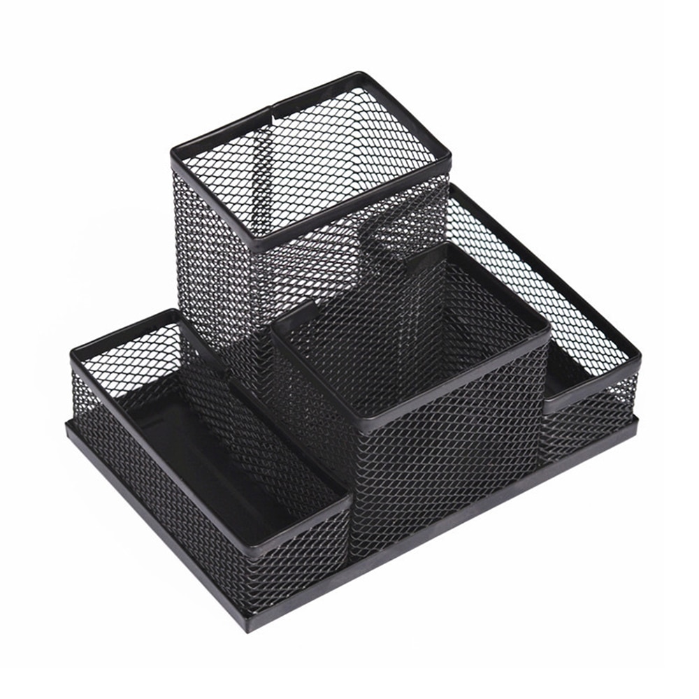 Metal Desk Organizer Combination Pencil Pen Badge Holder Drawer Storage Stationery Ruler Office School Supplies Large Capacity