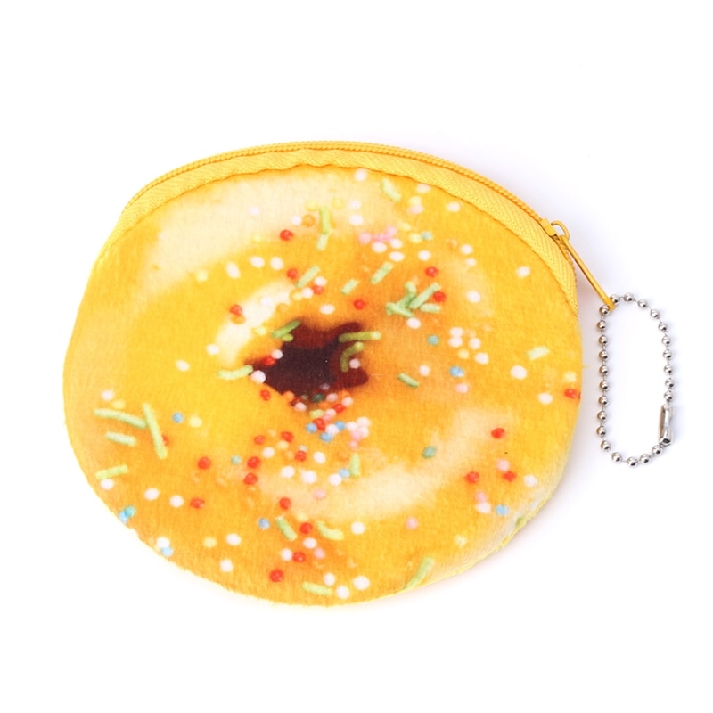 Cartoon Coin Purse Donuts Zipper Change Wallet Card Holder Women Student