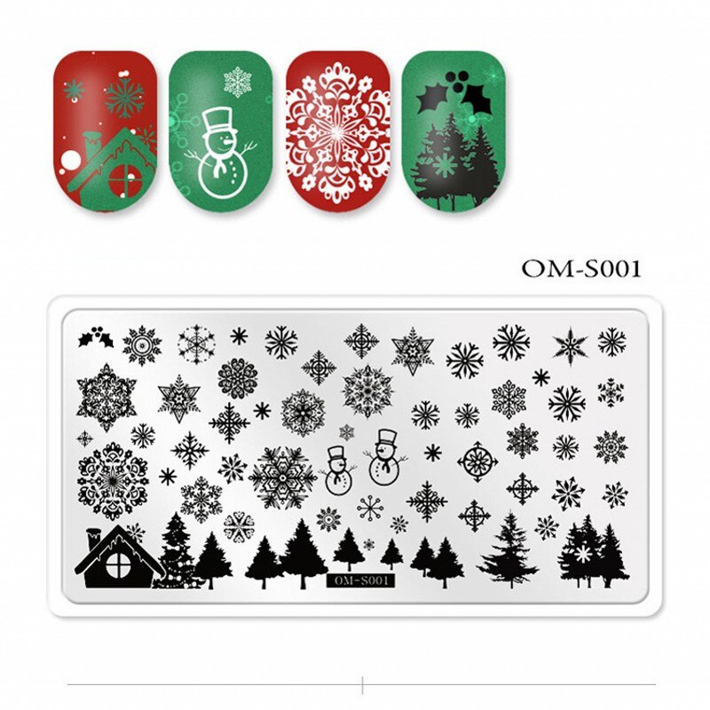 1Pcs Halloween Nail Stamping Plates Pumpkin SPider Pattern Plate Christmas Snowflake Santa Nail Art Image Stamp Templates OMS112: 1