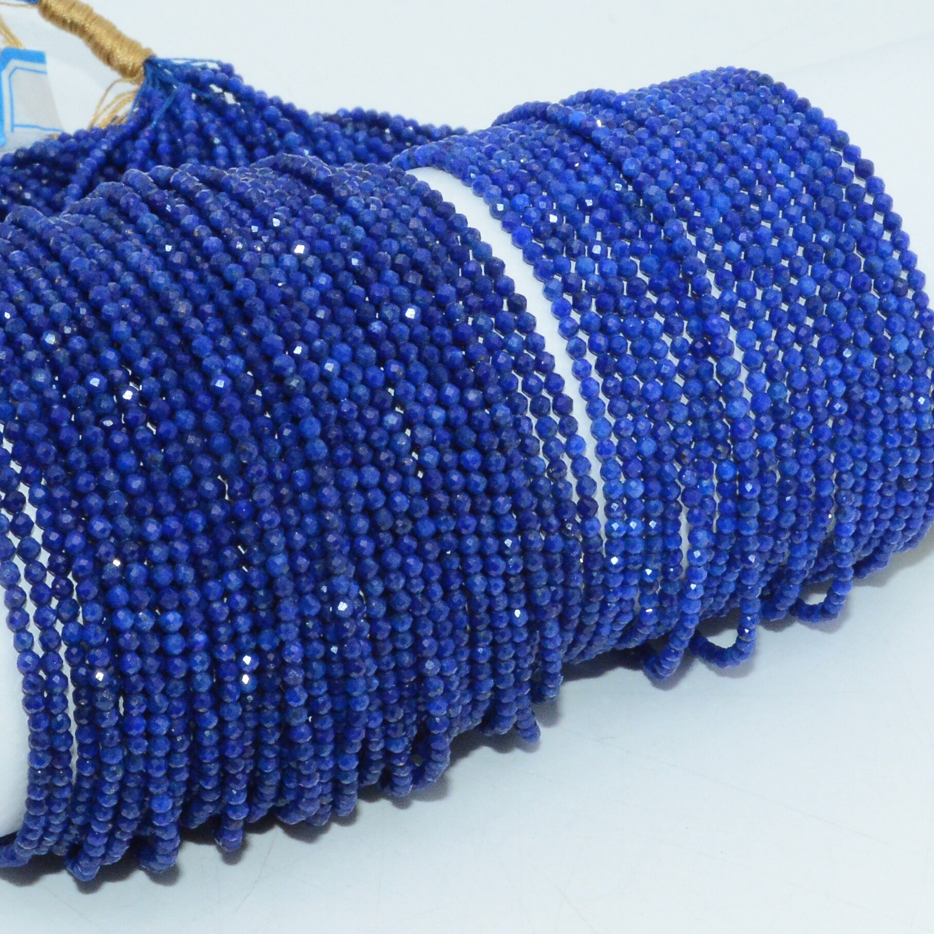 Natural Lapis Lazuli Faceted Round Beads 2mm