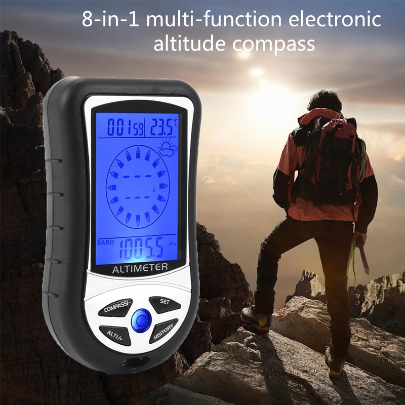 8 In 1 Handheld Gps Multifunctionele Mini Gps Navigatie Locator Ontvanger Digitale Hoogtemeter Barometer Kompas Voor Outdoor Travel
