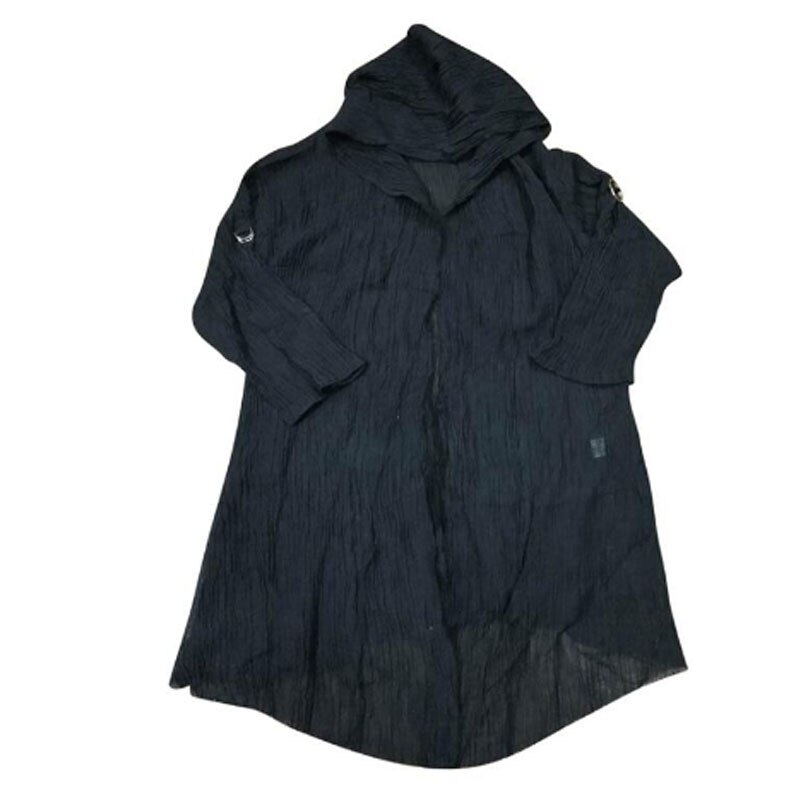 Discothèque DJ chanteur punk rock hip hop chemise longue noir à capuche manteau cardigan hommes lin surdimensionné blouse gothique vintage streetwear