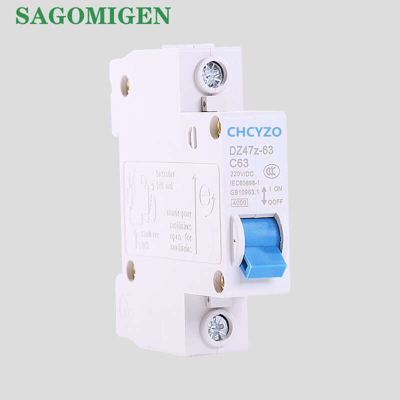 1P 2P DC 220V Circuit Breaker Solar Mini Circuit Breaker 10A 16A 20A 25A 32A 40A 50A 63A DC MCB für PV System DC Circuit Breaker