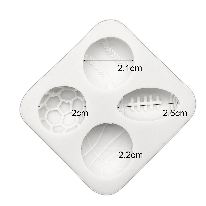 Fodbold tennis rugby basketball silikone sugarcraft form cupcake bageform fondant kage dekorationsværktøj