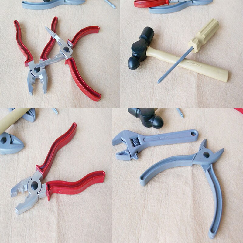 6 pz/impostato Strumenti di Riparazione di Plastica Giocattolo per Bambini Costruttori Giochi di imitazione fantasia costume festa impostato di Accessori per Bambini Giocattoli Educativi Regalo