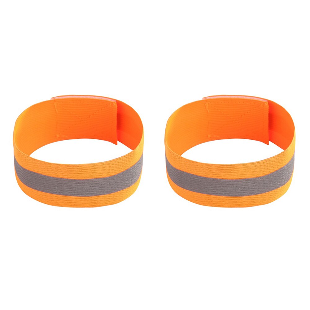 2 stuks reflecterende stoffen polsbandjes, enkelbandjes, fietsen, wandelen, reflecterende strips: Oranje