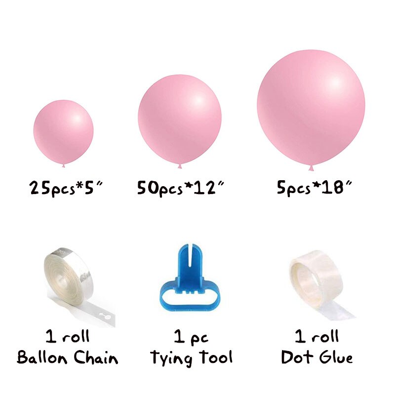 balloon arch kit ballonnenboog Pastel Blauwe Ballon Garland Arch Kit Romantische Bruiloft Decoratie Ballonnen Christmas Decor Party Baby Shower Verjaardag Accessorie: 4maca Pink