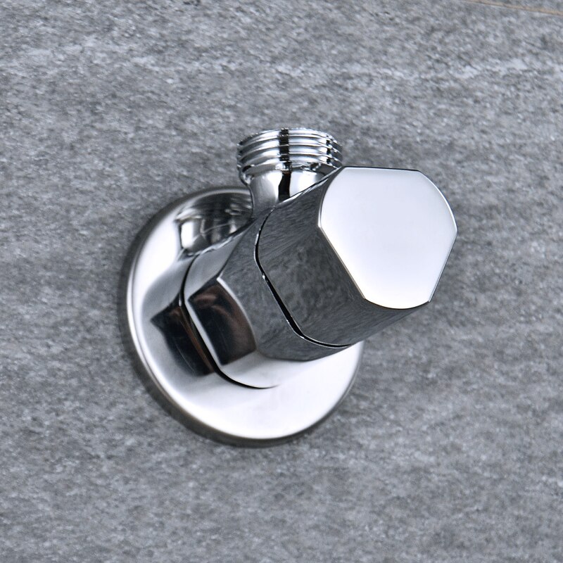 High Quailty Angle Valve Water Stop Valve For Faucet and Toile Wall Mounted G1/2 Inlet and Outlet Chrome Plated