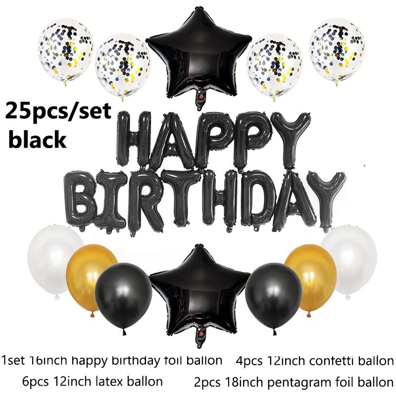 Happy Birthday Letter Baloons Decor Air Balls Globos Birthday Baby Shower Boy Girl Party Decorations Supplies Kids Toy