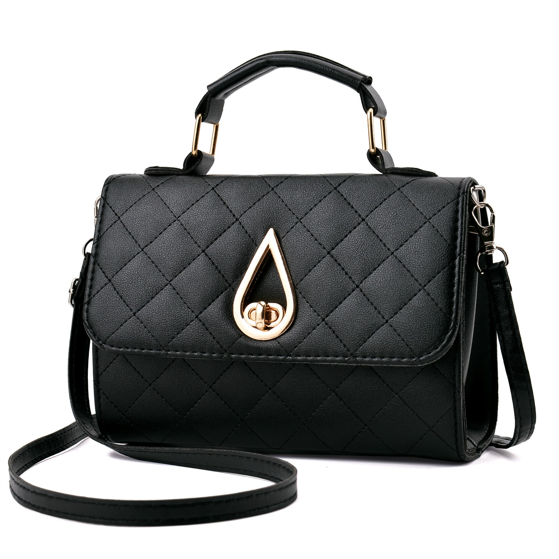 Women's shoulder bag Korean version Messenger red bag water embroidered lattice set clutch female shoulder bag 729: black 729
