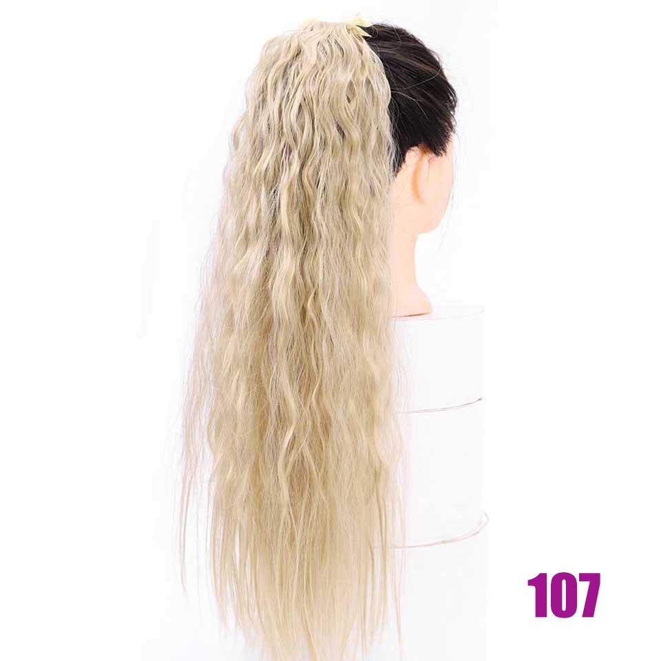 Extension capillaire synthétique à Clip bouclée crépue-MEIFAN | Postiche Afro longue, queue de cheval à enrouler pour femmes: 107