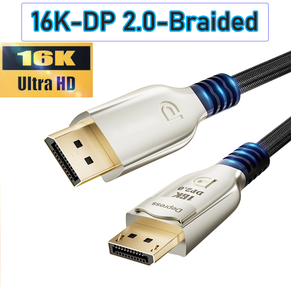 144 Hz DisplayPort-Kabel 16K 8K DisplayPort 2.0-Kabel lang Displayport-Kabel 10 m, 7,5 m, 5 m, 3 m DisplayPort 1.4 Monitor-Kabel DP: Blau / 5m