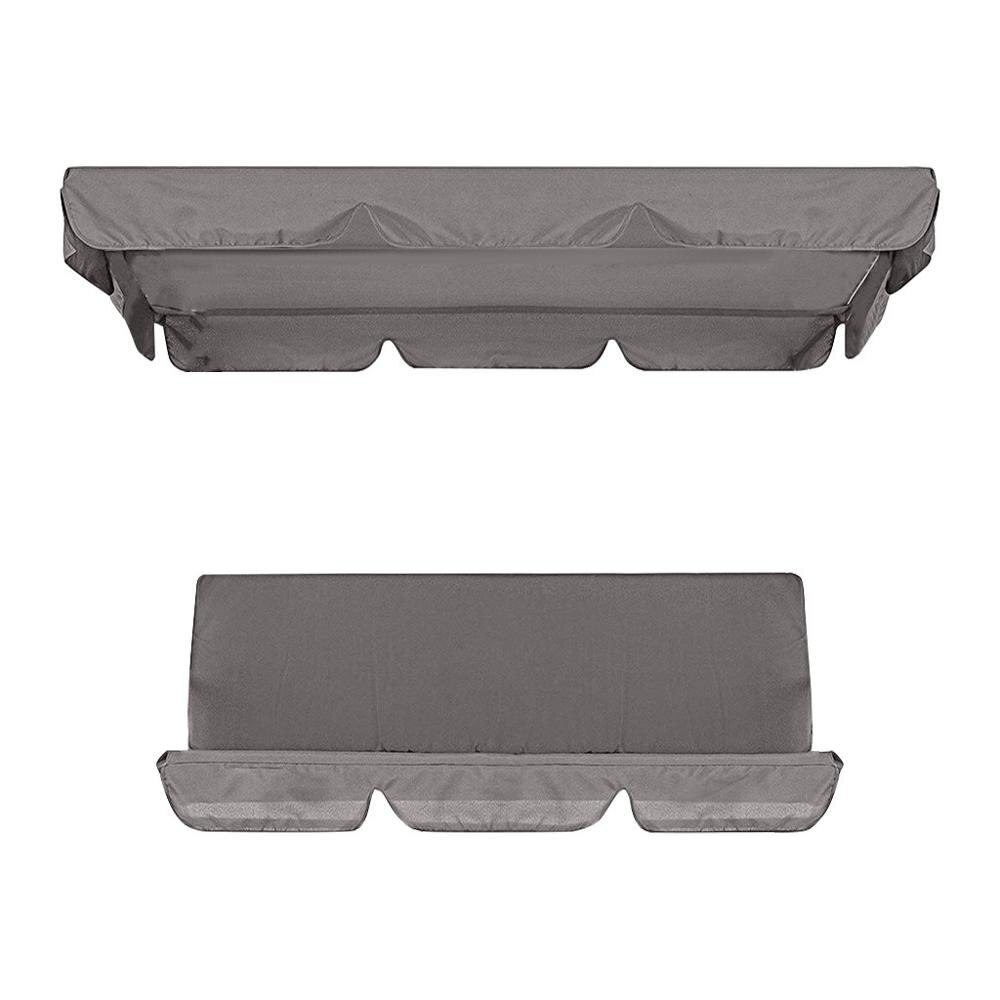 2 stuks/set stevige tuinstoelen patio schommel stoelhoes universele luifelbeschermer waterdicht zonwerend voor 3- zits zonnescherm: Grijs