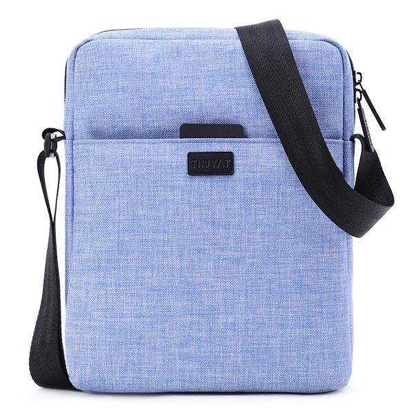 TINYAT Men's Bags Light Canvas Shoulder Bag For 7.9' Ipad Casual Crossbody Bags Waterproof Business Shoulder bag for men 0.13kg: Light Blue